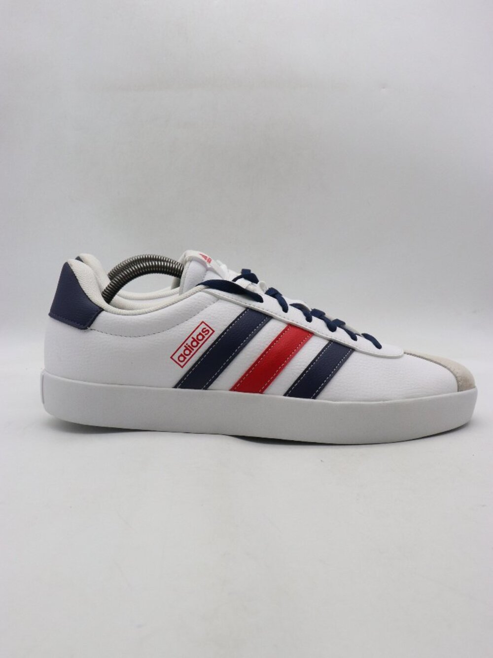 Adidas VL Court 3.0 Men's Size 12.5 White / Navy / Red Suede Trim Sneakers